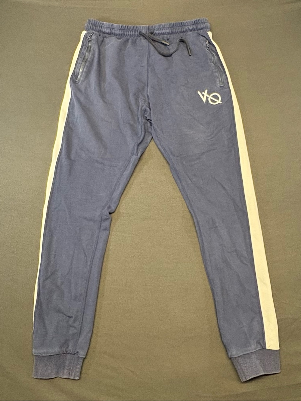 Vanquish Fitness VQ Navy Striped Joggers *SHRUNK Fits Like Men's Small* Tag L